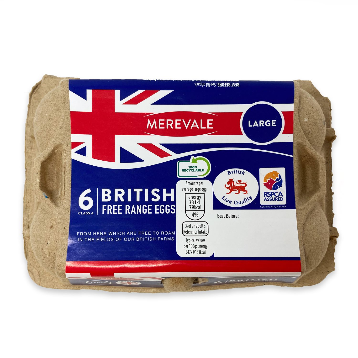 Merevale British Free Range Eggs 6 Pack ALDI